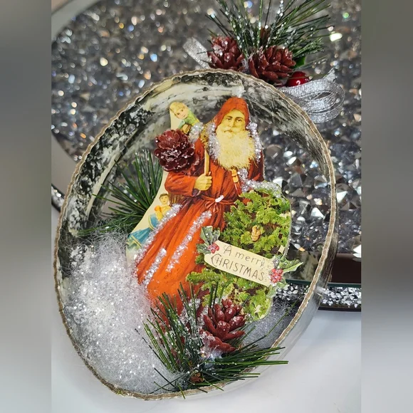 Father Christmas St. Nick Ornament Primitive Folk Victorian Style Holiday Decor - Picture 2 of 7